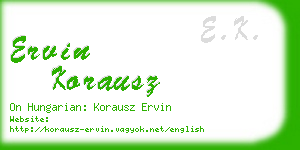 ervin korausz business card